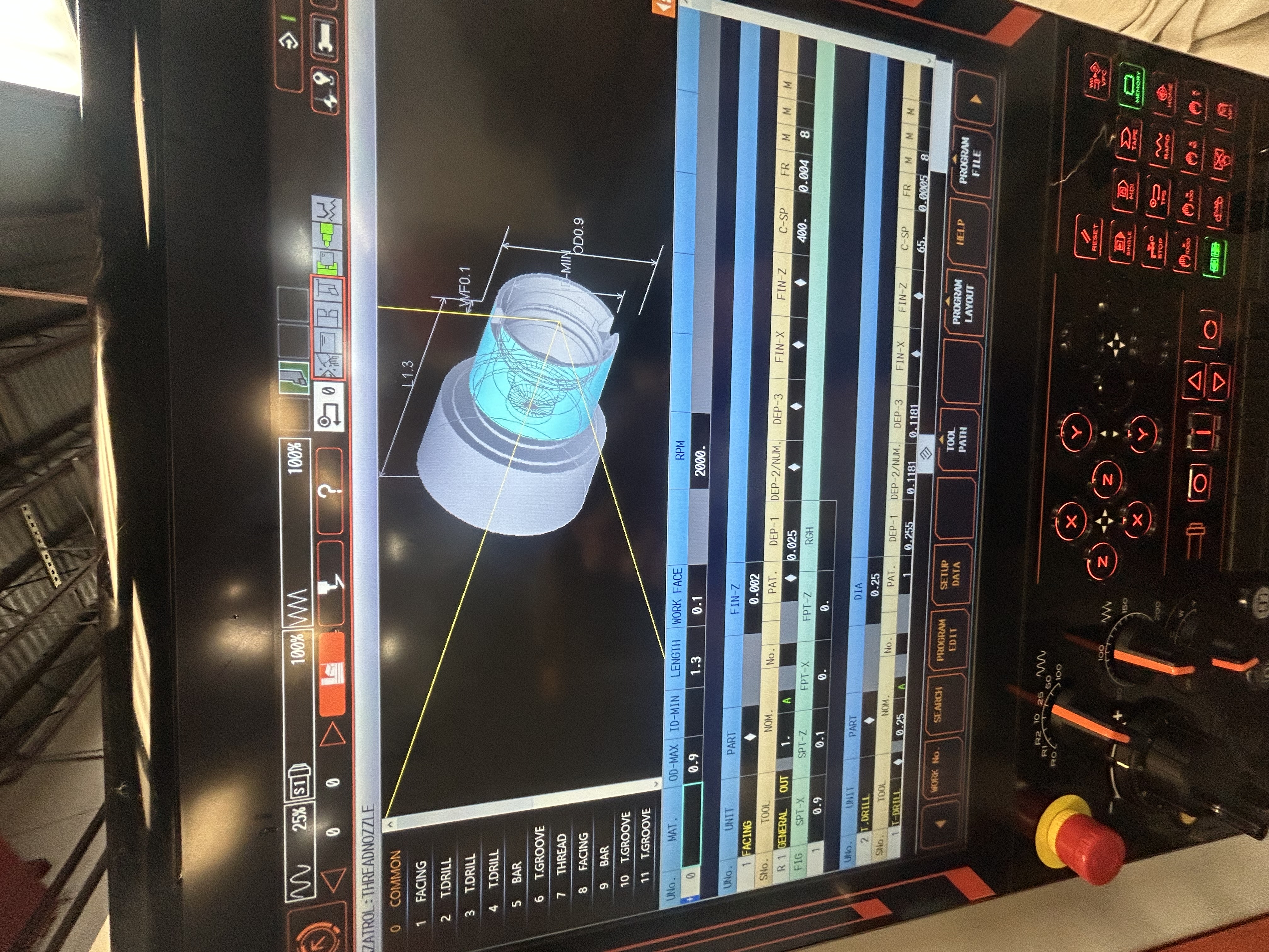 Mazatrol program running on Mazak Quick Turn MY 250
