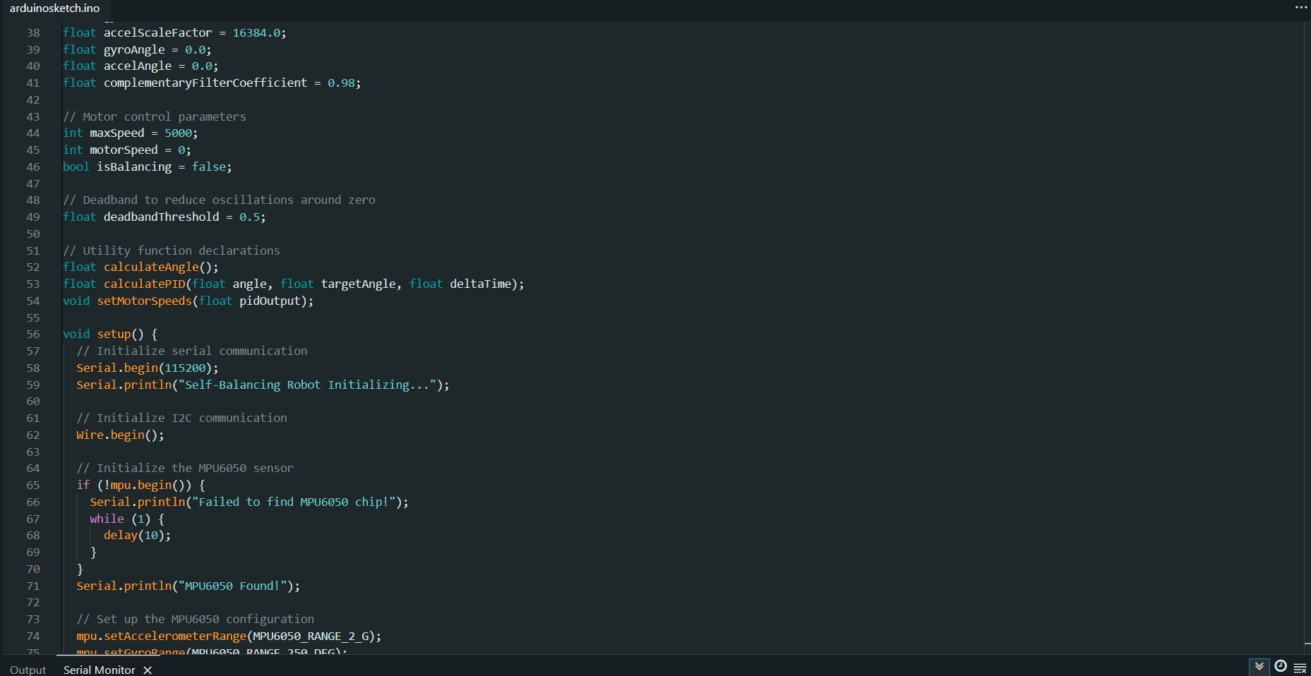 Complementary filter implementation