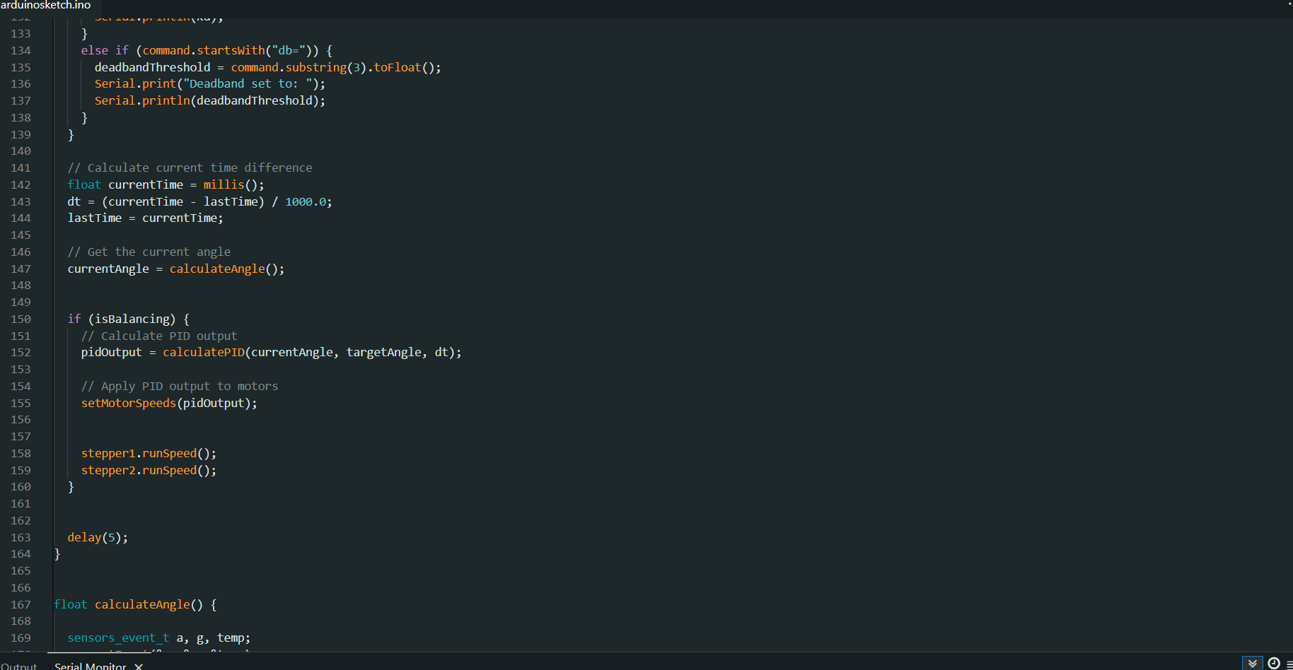Serial command interface