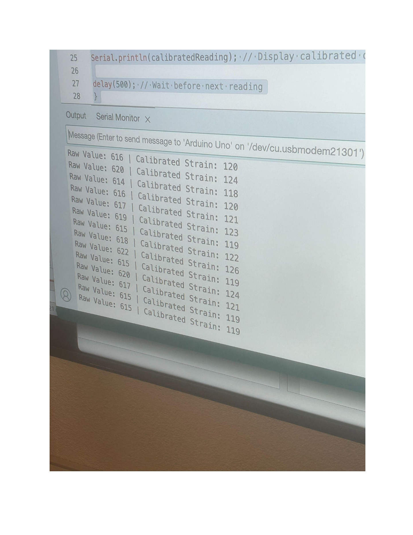 Analysis code output