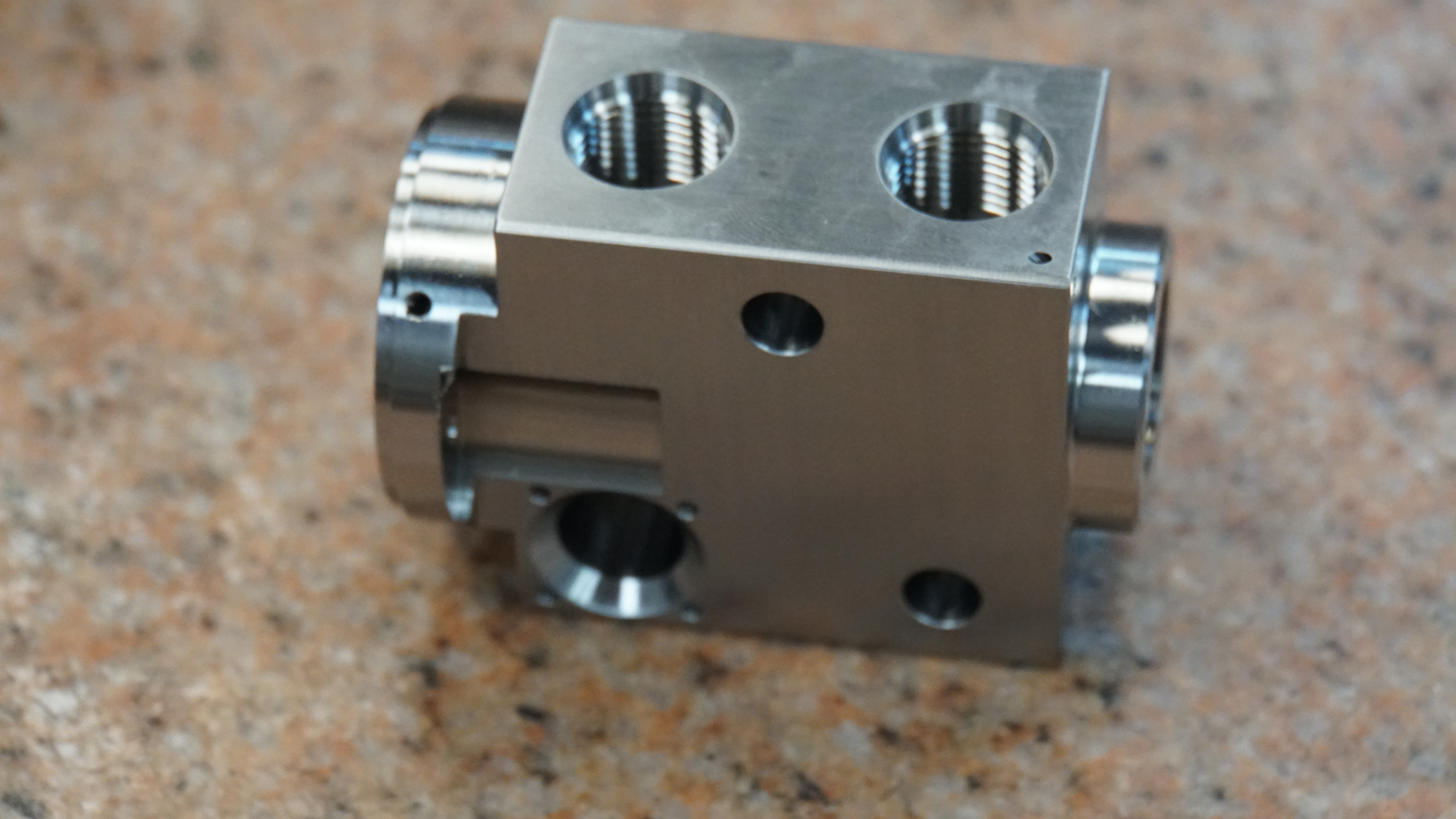 Closeup of machined surface showing finish quality