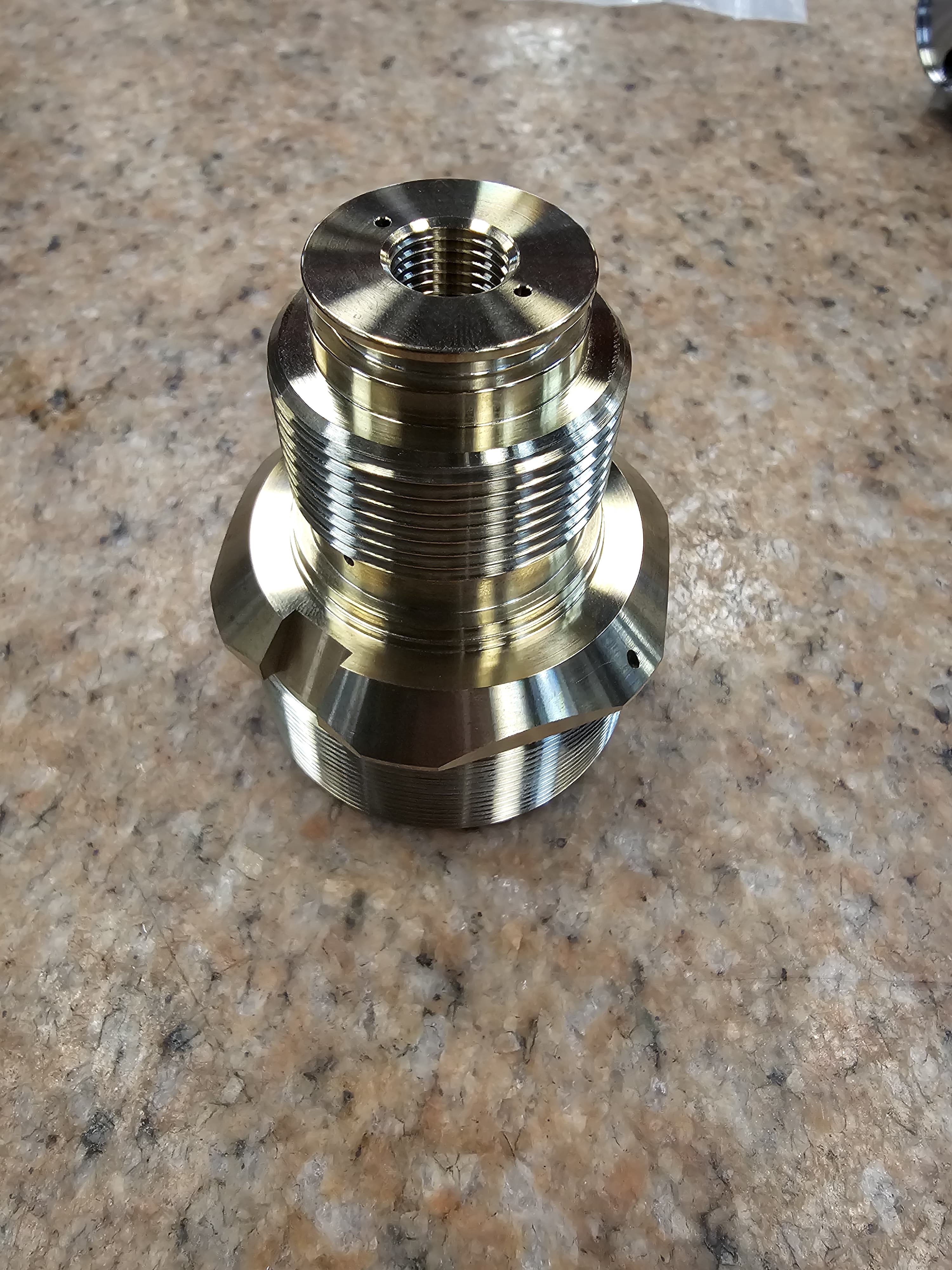 Detailed view of machined component